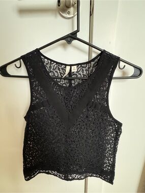 Frenchi Black Lace Sleeveless Top